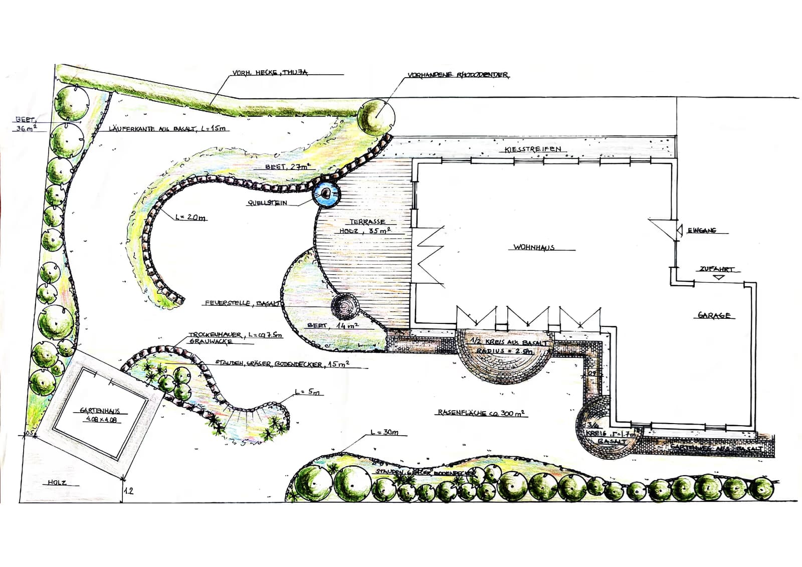 Geplanter Innenhof mit Thermobambus und Cortenstahl in Koblenz-Urbar – Stefan Keiser Gartengestaltung